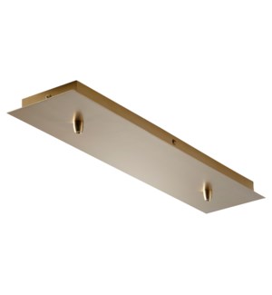 Two Light  Linear Canopy - Aged Brass