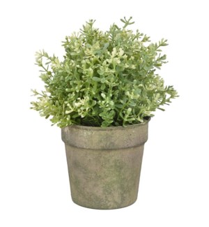 Aged Metal Green flowerpot. Ag