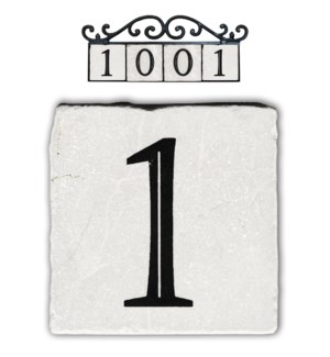 "1,classic marble number tile"