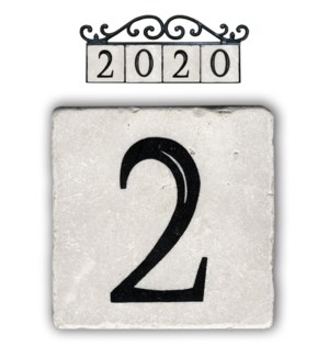 "2,classic marble number tile"