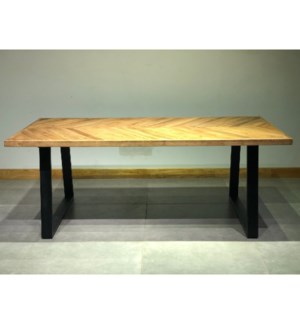 "Dining Table, Recycled Old Elm, Natural"