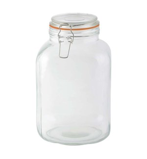"3 liter flip top jar. Glass,"
