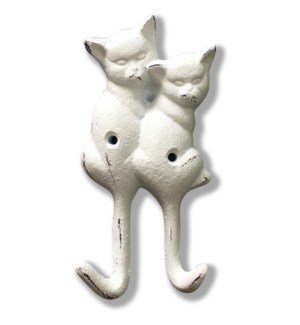 "Twin Cats Hook, Cast Iron"