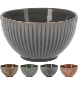 "Bowl With Embossed Stripe Design, 600Ml, 4 Ass."