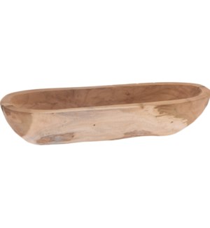 "Bowl Canoe Shape, Teak Root Wood. Size 40X11X7cm"