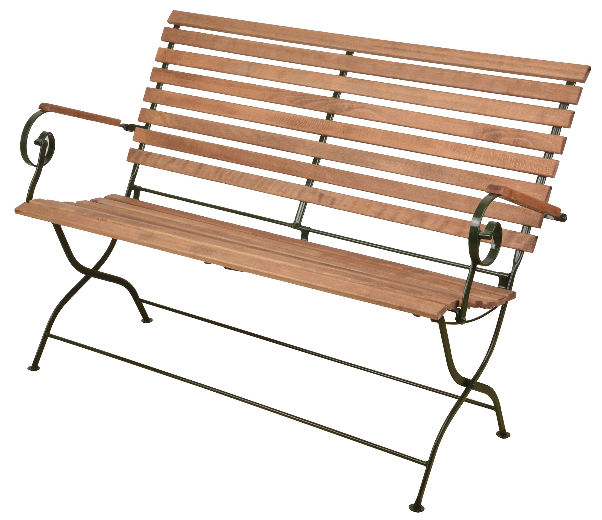 Foldable Bench Wood Metal Green Steel Beech Wood 132 0x63 5x88