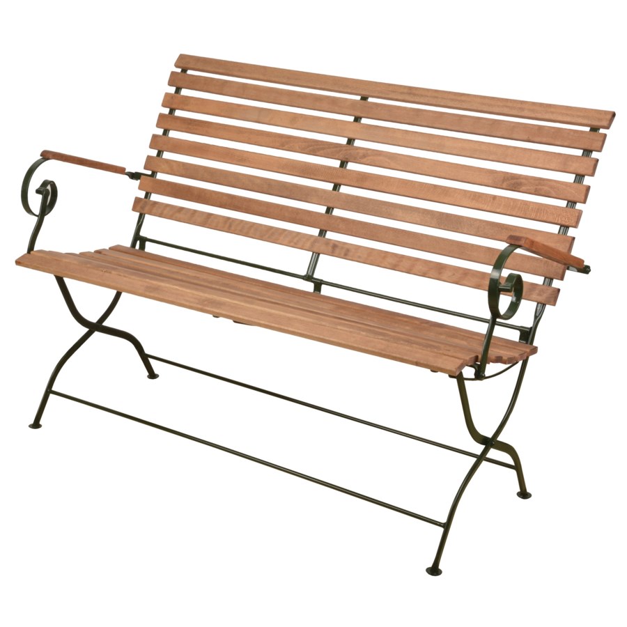 Foldable Bench Wood Metal Green Steel Beech Wood 132 0x63 5x88