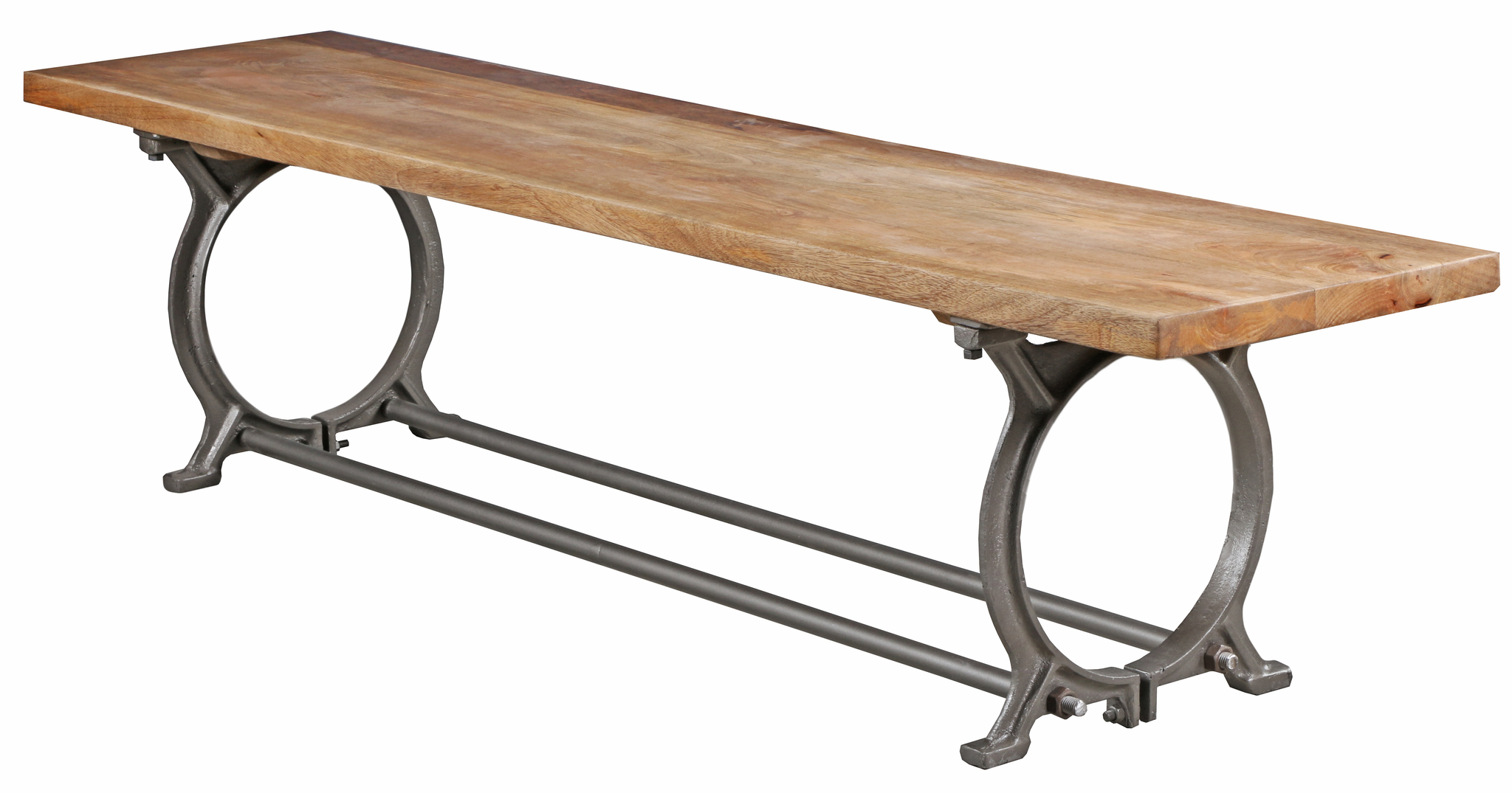 Cybil Industrial Iron Bench 71x16x18 Mangowood Cast Iron