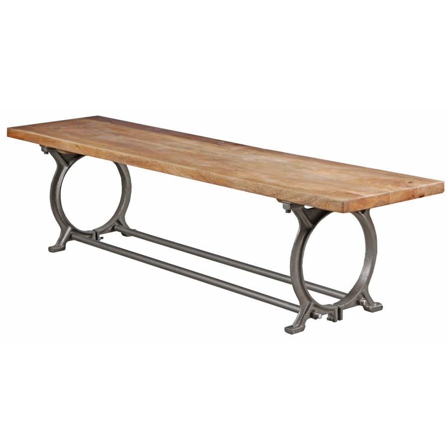 Cybil Industrial Iron Bench 71x16x18 Mangowood Cast Iron