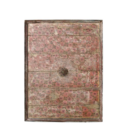 Antique Ceiling Panel Hand Painted Teak Wood From An Old Indian