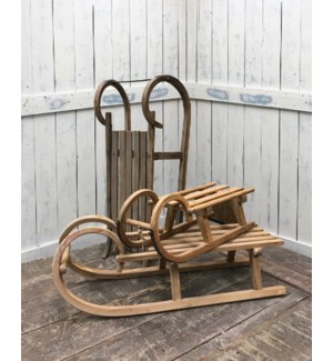 Rare Wooden Curly Sleds S