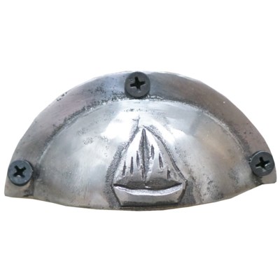 Sailboat Drawer Pull Polished Iron 3 5x0 9inch Nautical