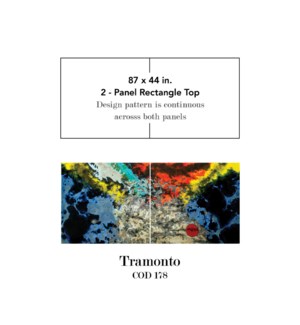 87 in. x 44 in. Rectangle Table Top (2 Pcs) - COD 178 - Tramonto