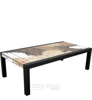 102 in. x 51 in. Brando Rectangle Table Base - Black with 9 Panel Table Top - COD 167 - Roccia
