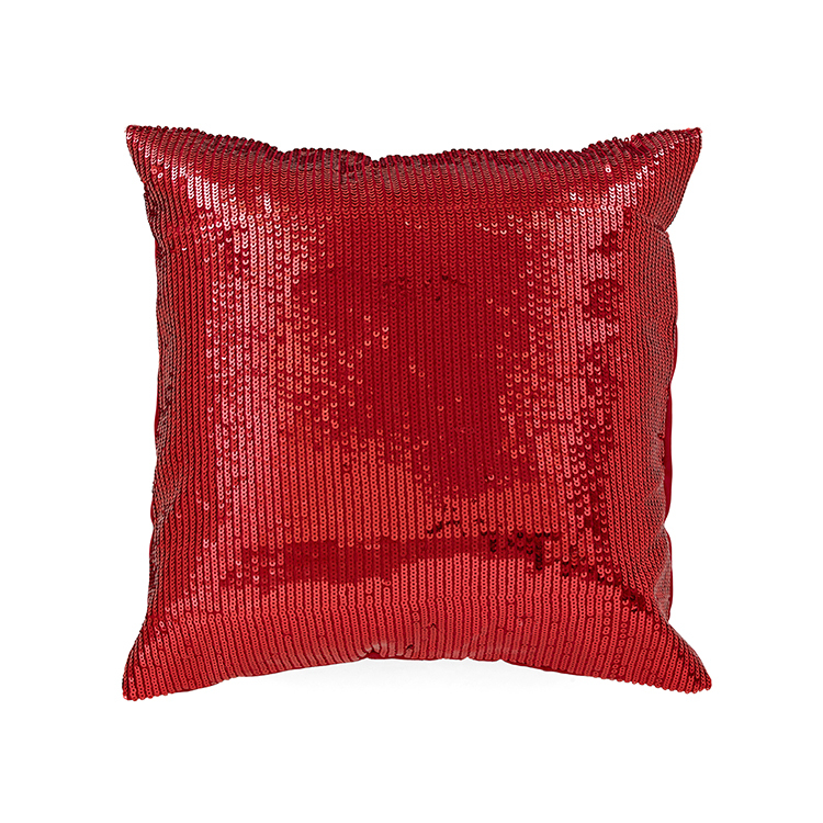 red sequin cushion