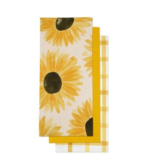 Sunflower Tea Towel S/3 Yellow