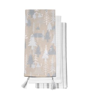Silver Forest Tea Towel Set Of 3 Silver