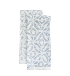 Tile Jaquard Terry Kitchen Towel Set of 2 Blue