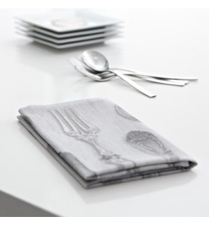 Rustic Cutlery Napkin Set Of 4 Grey