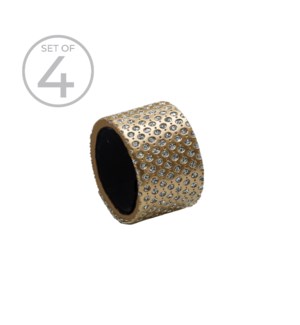 Diamond Napkin Ring Set Of 4 Gold