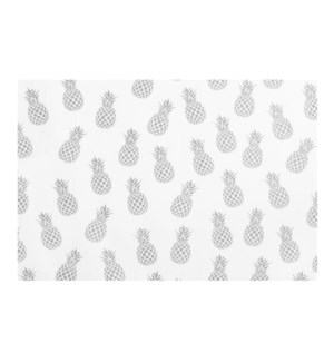Pineapple Printed Vinyl Placemat Silver