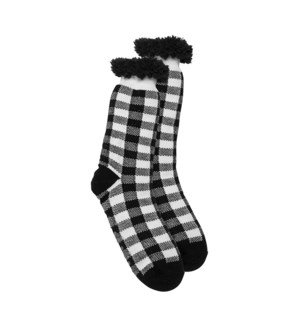 Buffalo Check Lounge Sock Black/White
