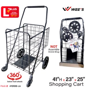 Shopping Cart Large Swival Basket Shrink Wrap