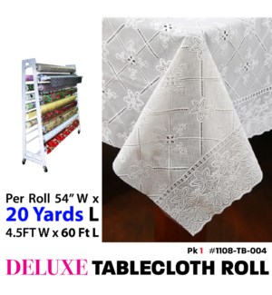 Lace Table Cover Roll 25.5 yd/ 76.5 ft