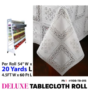 Lace Table Cover Roll 25.5 yd/ 76.5 ft