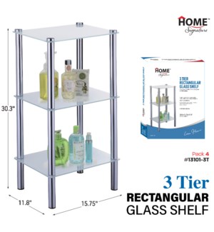 Glass Shelf Rectangular 3 Tier