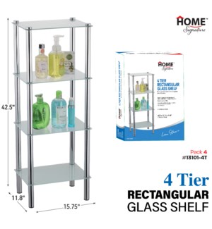 Glass Shelf Rectangular 4 Tier