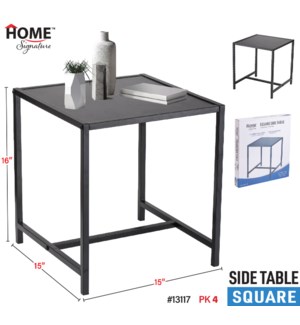 Side Table Square- Black (Wooden)