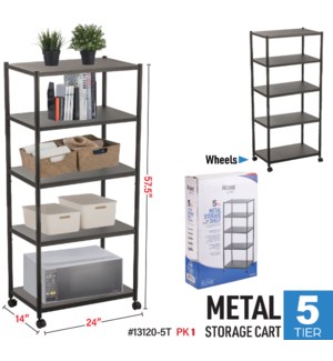 Metal Storage w Wheels 5-Tier