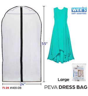 Dress Bag Clear PEVA (24x55")