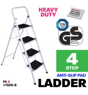 Ladder 4 Step Heavy Duty Black Nonslip