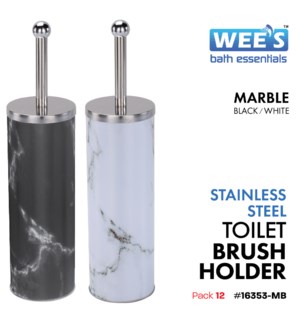 Brush Toilet Holder - Marble Blk/Wht