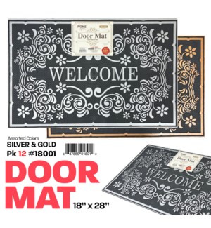 Door Mat PVC 18x28" Valentini Baroque