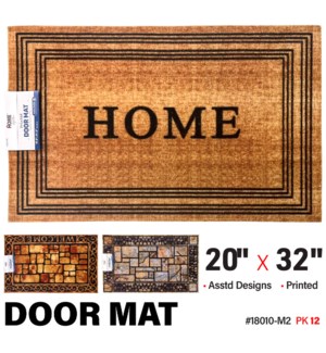 Door Mat Printed 19.5 x 31.5" Asstd #2