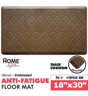 Mat Anti-Fatigue Embossed 18X30" Brown