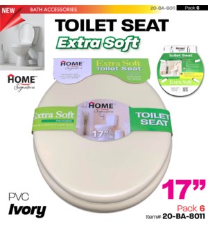 2000-IVRY 17"PVC Ivory Soft Toilet Seat