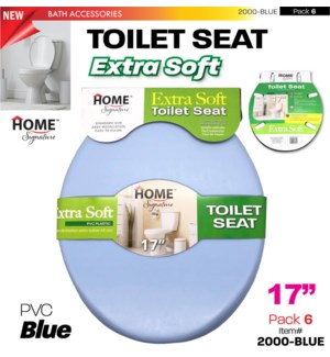 Toilet Seat Soft PVC 17" Blue