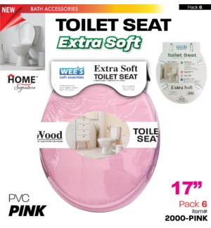 Toilet Seat Soft PVC 17" Pink