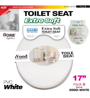 Toilet Seat Soft PVC 17" White