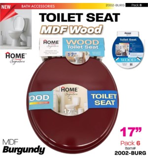 Toilet Seat MDF 17" Burgundy