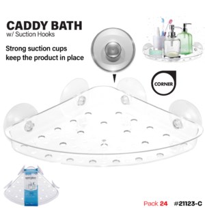 Caddy Corner w Suction Hooks Clear