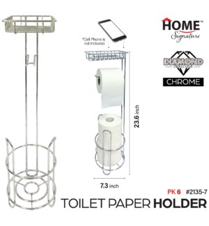 Toilet paper Holder w Cellphone Holder Chrome