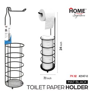 Toilet Paper Holder Mat Black