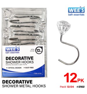 Shower Hooks Diamond Chrome 12Pc