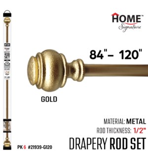 Curtain Rod Galaxy 84-120" (1/2") Gold