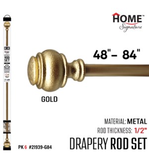 Curtain Rod Galaxy 48-84" (1/2") Gold